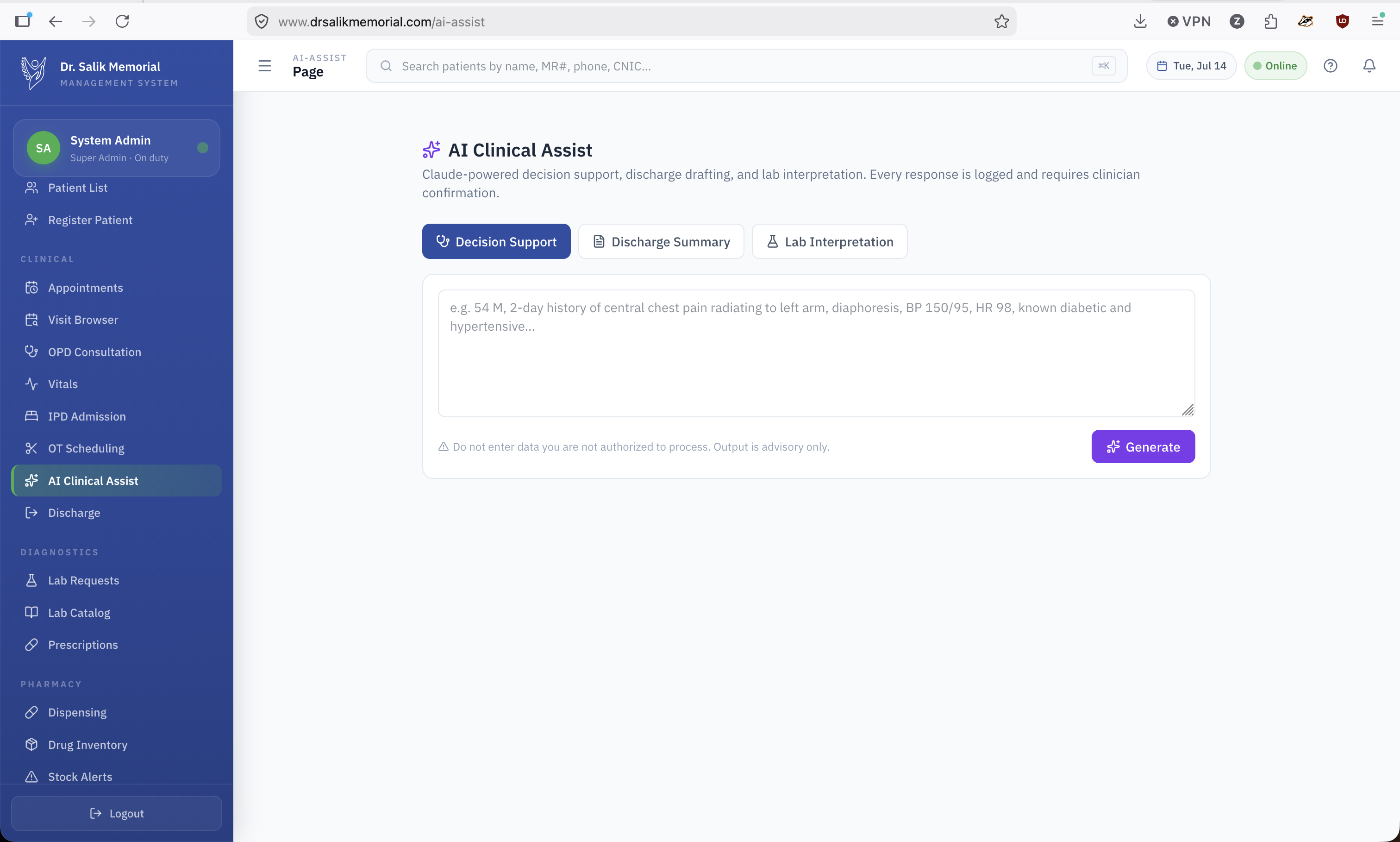 AI clinical assist for doctors